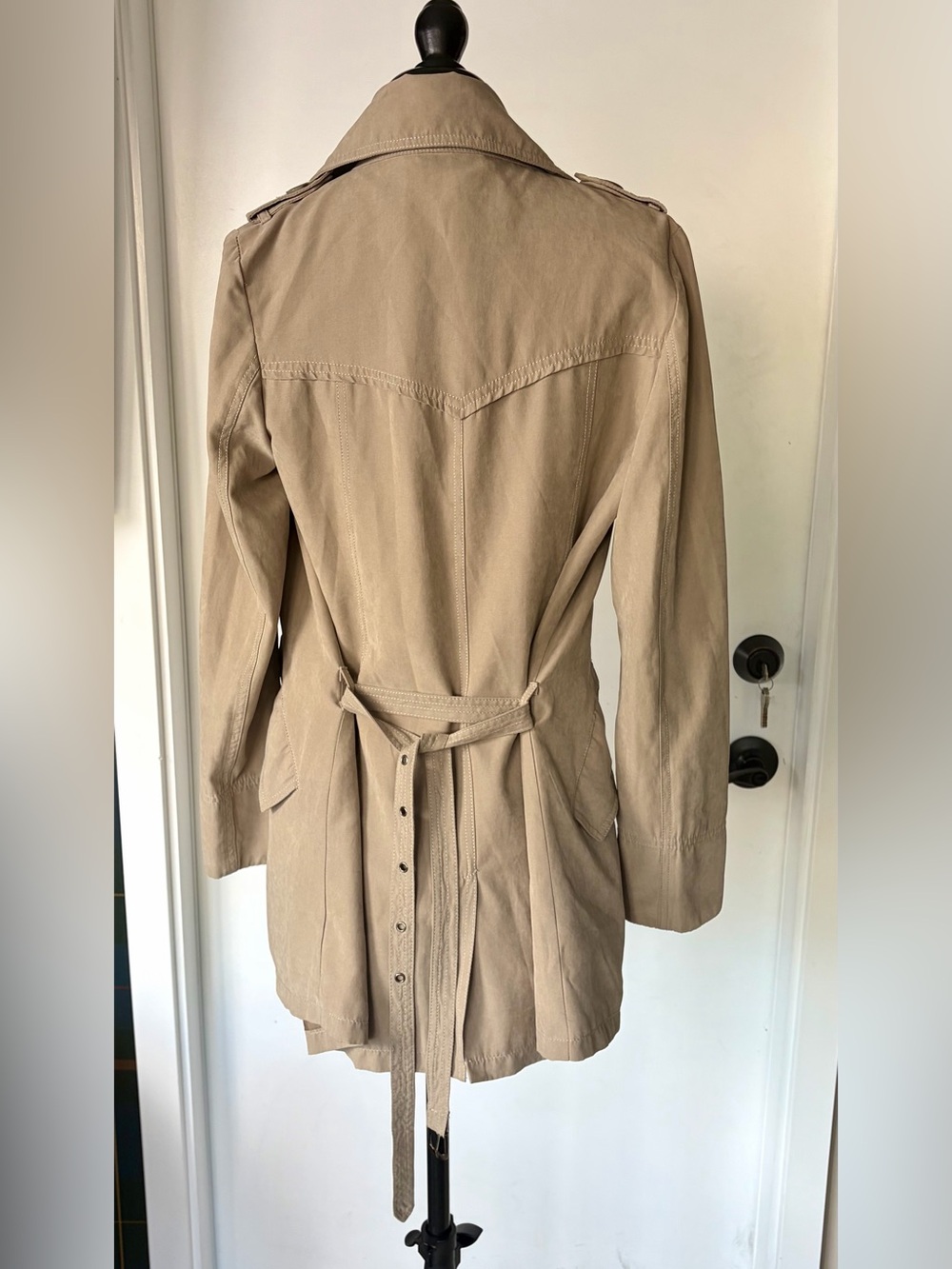 Alexander McQueen 2009 Draped Trench Coat, belt, Sueded Cotton, S, GUC - Picture 6 of 12